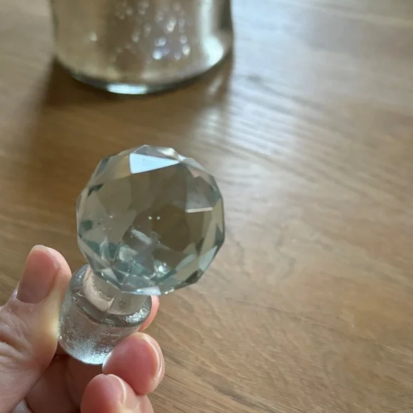 West Elm Silver Glass Decanter with Crystal Stopper - Picture 5 of 7